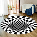 Miniatyrbild 2 av 8: 3D Rund Matta Mattor Vardagsrum Dörrmatta Soffbord Filt 3D Optisk Dekorativ Matta för Sovrum Matsal Kontor