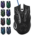 Miniatyrbilde 7 av 8: Kablet Mus LED Lysende 6 Tasters USB Hjemmekontor Gaming Universell Datatilbehør X11Svart