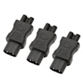 Pikkukuva 4 / 8: 3 kpl IEC320 C8 - IEC320 C5 virtapäätä, IEC320 uros C8 - naaras C5 virtapistokkeen sovitin PDU-kotelon UPS-pistorasialle