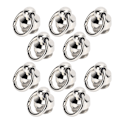 Miniatyrbild 4 av 8: 200 Set Munknit med Dragringar 8mm Högglans Utsökt Hantverk Lädernitar för DIY Kläder Väskor Skor Silver