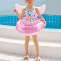 Miniatyrbillede 4 af 7: Oppustelig Flyderingsbadering i PVC, Tykkere, Pink Fiskestjert Form, Pool Float Tube Ring til 3-8 År Gamle