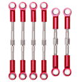Pikkukuva 2 / 8: RC-metalliohjausvarsi Ohjausservolinkit Parallellitangot WLtoys 144001 124018 124019 1/14 RC-autolle Punainen