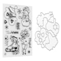 Miniatyrbillede 2 af 8: Klart Stempelsæt Julemønster Kortfremstilling Transparent Stempel Prægning Skærematricesæt til DIY Scrapbog