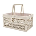 Miniatyrbillede 8 af 8: Camping Picnic Kurv Foldbar Stor Kapacitet Multifunktion Håndholdt Camping Opbevaringskurv Camping Opbevaringsboks Grå Hvid S