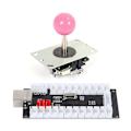 Miniatyrbilde 5 av 8: 30/24 Kassettknapp 5P Vippebryter Enkeltsett Svart USB Kjernebrett Arkadesett Rosa