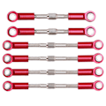 Miniatyrbillede 5 af 8: RC metal trækstang Styring Servolink links Parallellstag til WLtoys 144001 124018 124019 1/14 RC Bil Rød