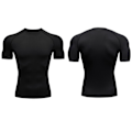 Miniatyrbillede 4 af 8: Mænds Cool Dry Kortærmet Kompressions T-shirts Sports T-shirts Toppe Atletisk Træningstrøje Sort M