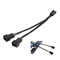 Miniatyrbillede 5 af 8: 5 stk. 3-pin 1 til 2 forlængerkabel splitter CPU kabinet blæser sleeve adapter strømkabel