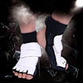 Miniatyrbillede 7 af 8: Taekwondo Fodbeskytter Dobbelt Fiksering Elastisk Klud Omkring Design Komfortabel Taekwondo Fodudstyr til Børn Fodbeskytter M