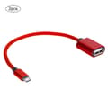 Miniatyrbillede 3 af 8: Type-C OTG Datakabel USB Adapter OTG Adapter Konverter Micro USB Kabler AUX Lydkabel Adapter til Android Rød