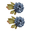 Miniatyrbillede 7 af 8: 2 stk. Emulational Servietring i Træ til Skrivebord Blå Enkel Blomst Servietring til Hjem Hotel Fest Lille Smuk Blomst