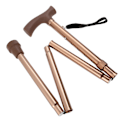 Miniatyrbillede 3 af 8: Legerbar Foldbar Ældre Sikkerhedsvandring Stok Guide Blind Stok Krykke Bronze Justerbar Længde