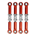 Miniatyrbilde 2 av 8: 4 stk Justerbare Servo-koblinger Styrestang for FMS 1/24 for FCX24 RC Bil Høy Nøyaktighet Aluminium Legering Jern RC Styring Trekkstang Rød
