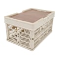 Miniatyrbillede 6 af 8: Camping Picnic Kurv Foldbar Stor Kapacitet Multifunktion Håndholdt Camping Opbevaringskurv Camping Opbevaringsboks Grå Hvid M