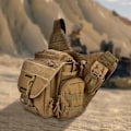 Miniatyrbild 5 av 8: Slitstark Military Chest Axelväska för män för resor och vandring utomhusutrustning (Khaki)