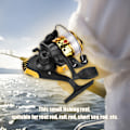 Miniatyrbild 2 av 8: Sötvattensplastplätering Lättviktstillbehör för spinnande fiskerullar (gul)