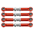 Miniatyrbilde 8 av 8: 4 stk Justerbare Servo-koblinger Styrestang for FMS 1/24 for FCX24 RC Bil Høy Nøyaktighet Aluminium Legering Jern RC Styring Trekkstang Rød