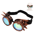 Miniatyrbillede 6 af 8: Halloween Kalejdoskop Rave Briller Regnbue Krystal Linser Justerbare Trippy Psykedeliske Steampunk Briller Lilla Bronze