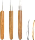 5-pack Dreadlock Virknålsset, Flätat Hår Dreadlocks Nål Vävning Virkning för Flätat Hantverk (0,75 mm)
