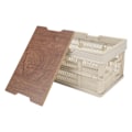 Miniatyrbillede 7 af 8: Camping Picnic Kurv Foldbar Stor Kapacitet Multifunktion Håndholdt Camping Opbevaringskurv Camping Opbevaringsboks Grå Hvid M