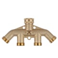 Miniatyrbillede 8 af 8: G3/4 Messing 4-vejs haveslange splitter kugleventil slange adapter vandhane ventil konnektor