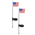 Miniatyrbillede 8 af 8: 2 stk. solcelledrevet havelampe i form af det amerikanske flag til udendørs landskabsbelysning, hvidt lys