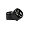 Miniatyrbillede 8 af 8: 2 stk. 2,2 tommer RC aluminium Beadlock fælge 5 eger metal hjulnav til Axial SCX10 1/10 RC Crawler CarBlack