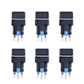 Miniatyrbillede 7 af 8: 25 stk. trykknapskontakt Momentary Self Locking 16mm firkantet med lyssæt kit 12V rød