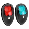 Miniatyrbillede 2 af 8: 2 stk IP66 marine sejlads signallys DC 12V 3W LED navigationslys rød grønt lys til yacht båd sort
