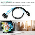 Miniatyrbilde 8 av 8: G0101 Mini SAS-kabel 36P SFF-8087 til 4SATA Server Datakabel Datatilbehør