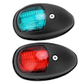 Miniatyrbillede 3 af 8: 2 stk IP66 marine sejlads signallys DC 12V 3W LED navigationslys rød grønt lys til yacht båd sort