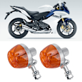 Miniatyrbillede 7 af 8: 2ST Motorcykel Blinklys Blinker Markør Ravfarvet Lampe Baglygte