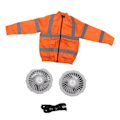 Miniatyrbillede 1 af 8: Ledningsfri ventilatorjakke Reflekterende sommer køleventilator tøj køleskab solbeskyttelse arbejdstøj langærmet hvid ventilator XL fluorescerende orange