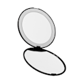 Miniatyrbillede 8 af 8: 3,5 tommer LED-spejl 1X 10X forstørrelse dobbeltsidet makeup-spejl til hjemmet rejse indbygget batteri sort