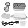 Miniatyrbillede 1 af 8: Bærbar Elektrisk Frokostboks i Rustfrit Stål Indre Liner Lækagesikker Opvarmet Frokostboks til Kontor Rejse Sovesal EU Stik 220V