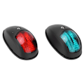 Miniatyrbillede 4 af 8: 2 stk IP66 marine sejlads signallys DC 12V 3W LED navigationslys rød grønt lys til yacht båd sort