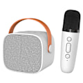 Pikkukuva 3 / 8: Mini Karaoke-laite HiFi Surround Sound Kannettava Bluetooth-kaiutin mikrofonilla kotiin ulkokäyttöön valkoinen
