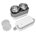 Miniatyrbillede 3 af 8: Bærbar Elektrisk Frokostboks i Rustfrit Stål Indre Liner Lækagesikker Opvarmet Frokostboks til Kontor Rejse Sovesal EU Stik 220V