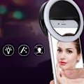 Miniatyrbillede 4 af 8: Selfie LED Ring Flash Lys Bærbar Telefon Selfie Lampe Lysende Clip Lampe til iPhone (Sort)