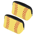 Miniatyrbillede 7 af 8: Baseball Print Neopren Vandtæt Kosmetikpung - 2 stk Gul
