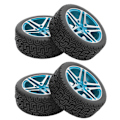 Miniatyrbilde 5 av 8: 4 stk RC-hjul og dekksett aluminium hjulnav gummidekk for HSP 94122 94123 TT01 WF06 1/10 RC bil crawler blå