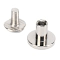 Miniatyrbilde 4 av 8: 200 Sett Chicago Skruer 9.5x8mm DIY Uniformt Belegg Messing Lær Skrue Nagler Rundt Hode Kobber Nagler Festemidler Sølv