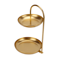 Miniatyrbillede 6 af 8: Frugtfad Guld Dobbelt Lag Aftagelig Moderne Stilfuld Frugt Snack Madbakke til Hjemmet Stue Soveværelse Butik