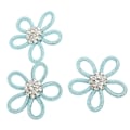 Miniatyrbilde 6 av 8: 3 stk. Skobrosje Søte Farger 6cm Rhineston Bred Blomsterform Klær Brosje for Sko Veske Bryllupskjole Blå Mesh Hvit Rhinestone