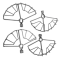 Miniatyrbillede 4 af 8: 4 stk Propellerbeskyttelse Semi-lukket Professionel RC Propellerbeskytter til Mavic 2 Pro Grå
