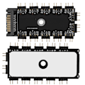 Miniatyrbild 5 av 8: 3-Pin Splitter Portabel Hub Dockningsstation Datortillbehör ARGB för SATA-gränssnitt