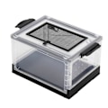 Miniatyrbillede 3 af 8: Foldbar Pet Terrarium med Frontåbning, Åndbar Lille Dyrehabitat Tank med Ruller til Rutin Kylling Hamster Sort