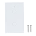 Miniatyrbild 1 av 8: För Zigbee Tuya Fjärrkontroll Ljusbrytare Röststyrning 2-Gang US Vägg Touch Switch AC 100-240V Vit