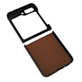Miniatyrbillede 6 af 8: Foldbar Skærm Telefon Beskyttende Læder Etui Anti Rids Stødsikker Mobiltelefon Etui til Galaxy Z Flip 5 Sort Læderstruktur