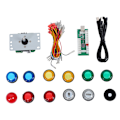 Miniatyrbild 1 av 6: DIY Arkadspels Joystick Set USB Datorchip Kontrollpanel för PS3/PC Gamepad Knapp med Ljus